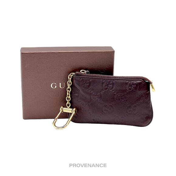 🔴 Gucci Key Pouch Cles - Chocolate Guccissima Leather - Picture 1 of 7